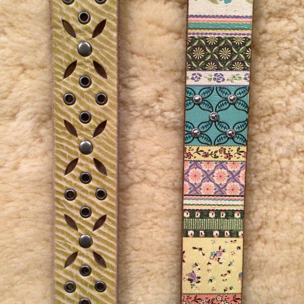 Fossil Set Of 2 Studded Leather Belts - image 2